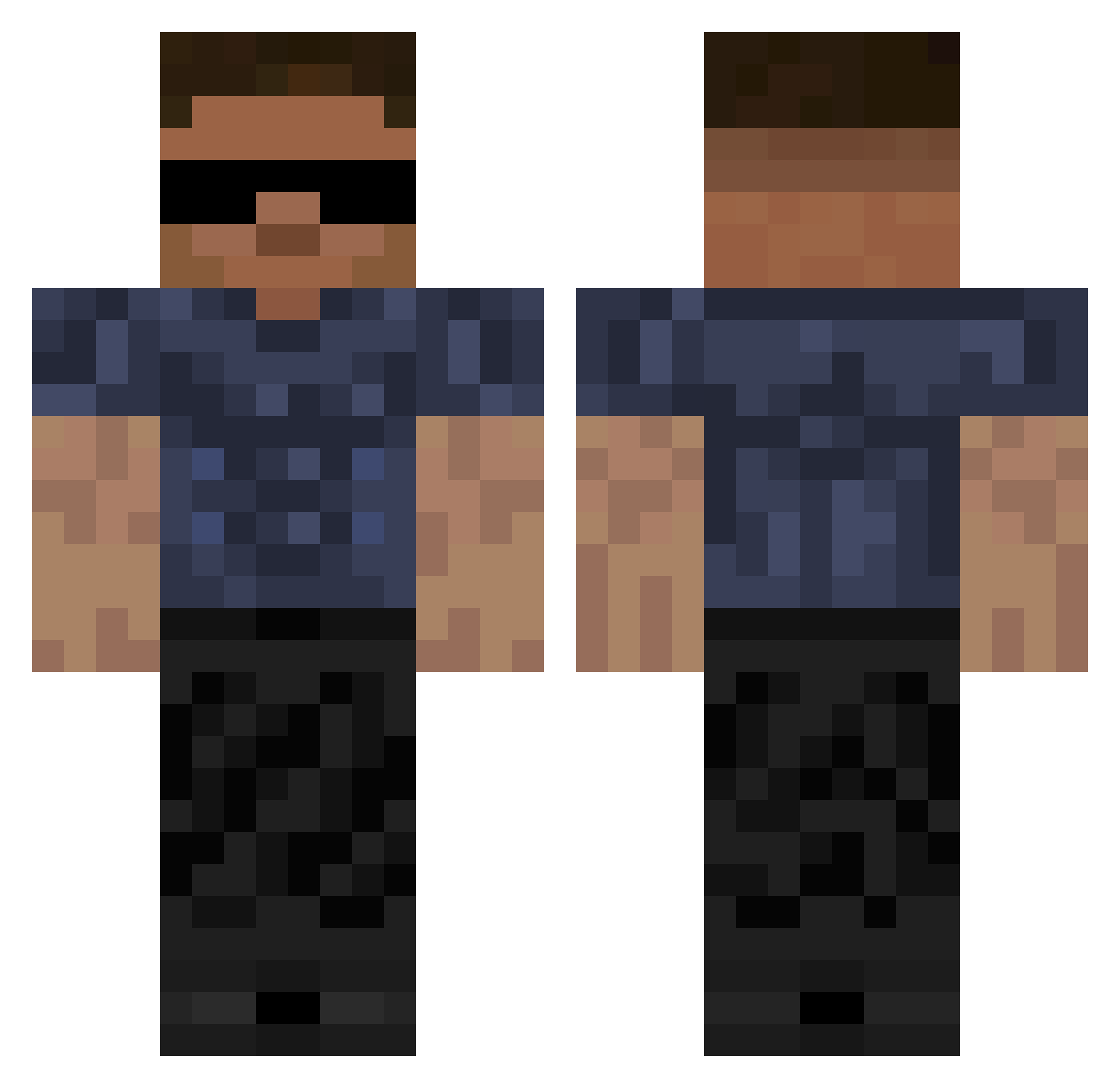 22Sym Minecraft skin, front and back view