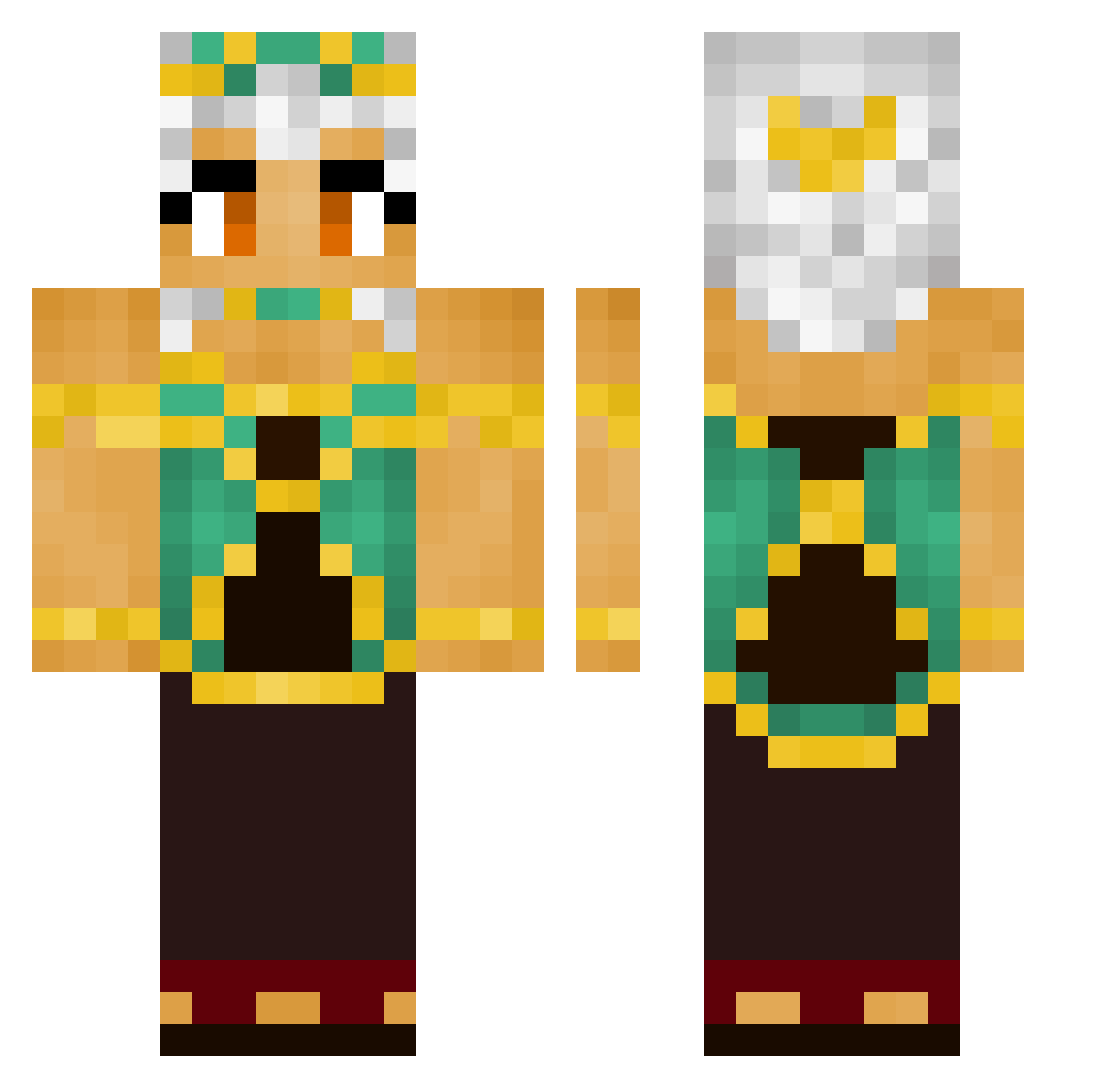 zKev_rr Minecraft skin, front and back view
