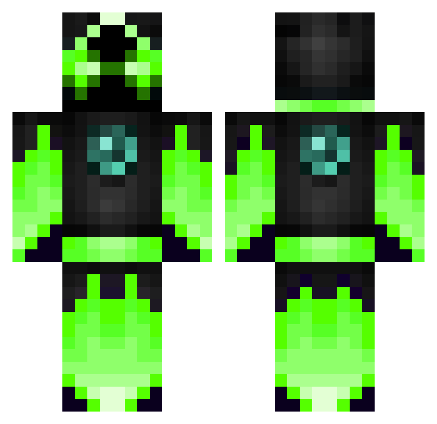 squidnoob Minecraft skin, front and back view