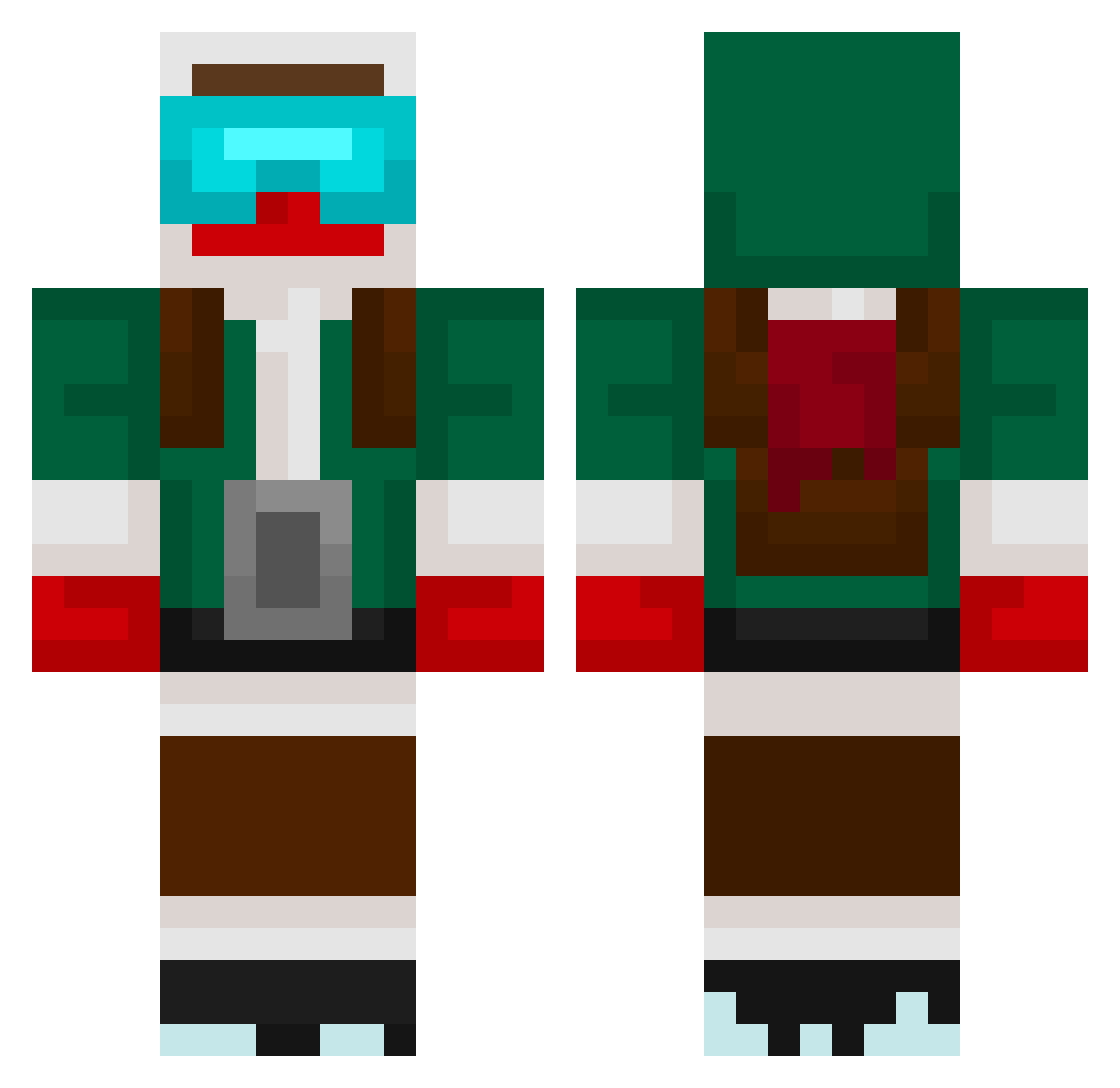 Sobbed Minecraft skin, front and back view