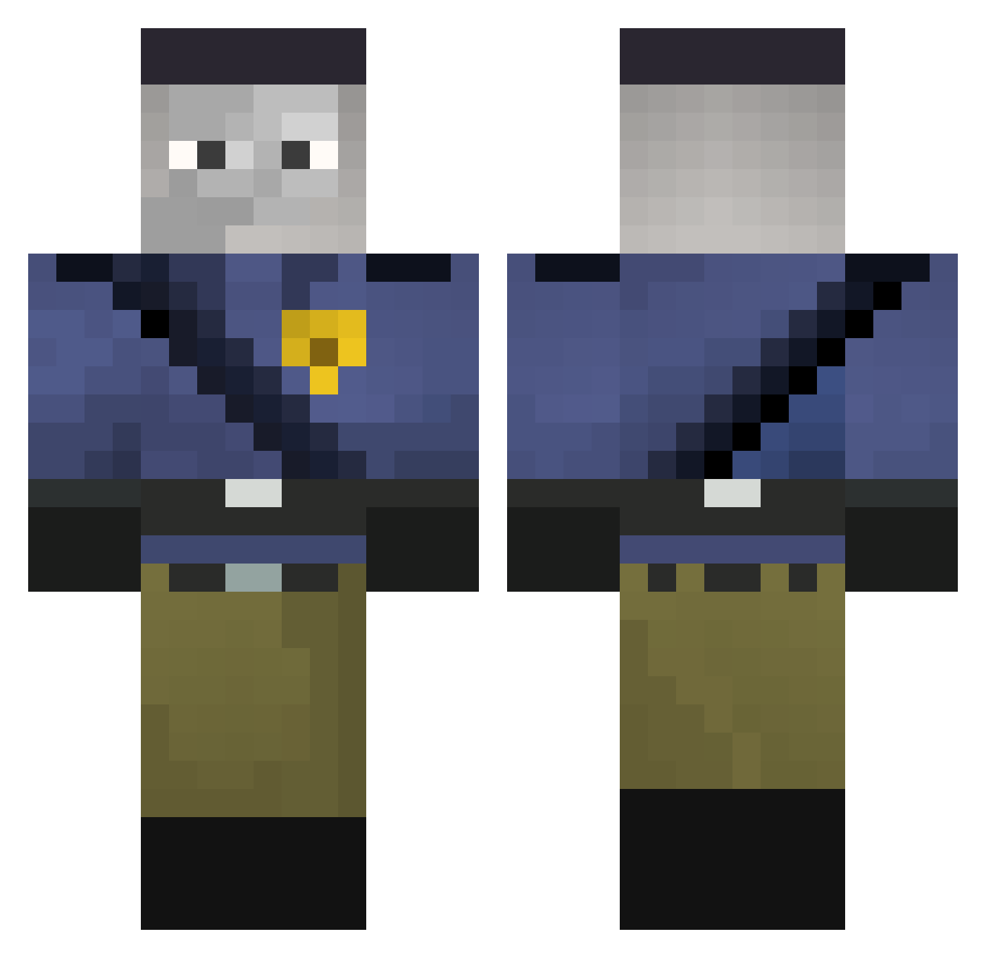 Arson98 Minecraft skin, front and back view