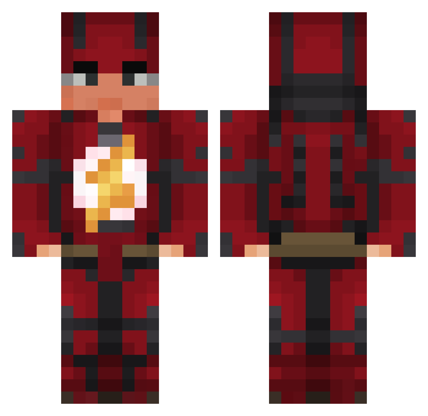 MoVogg Minecraft skin, front and back view