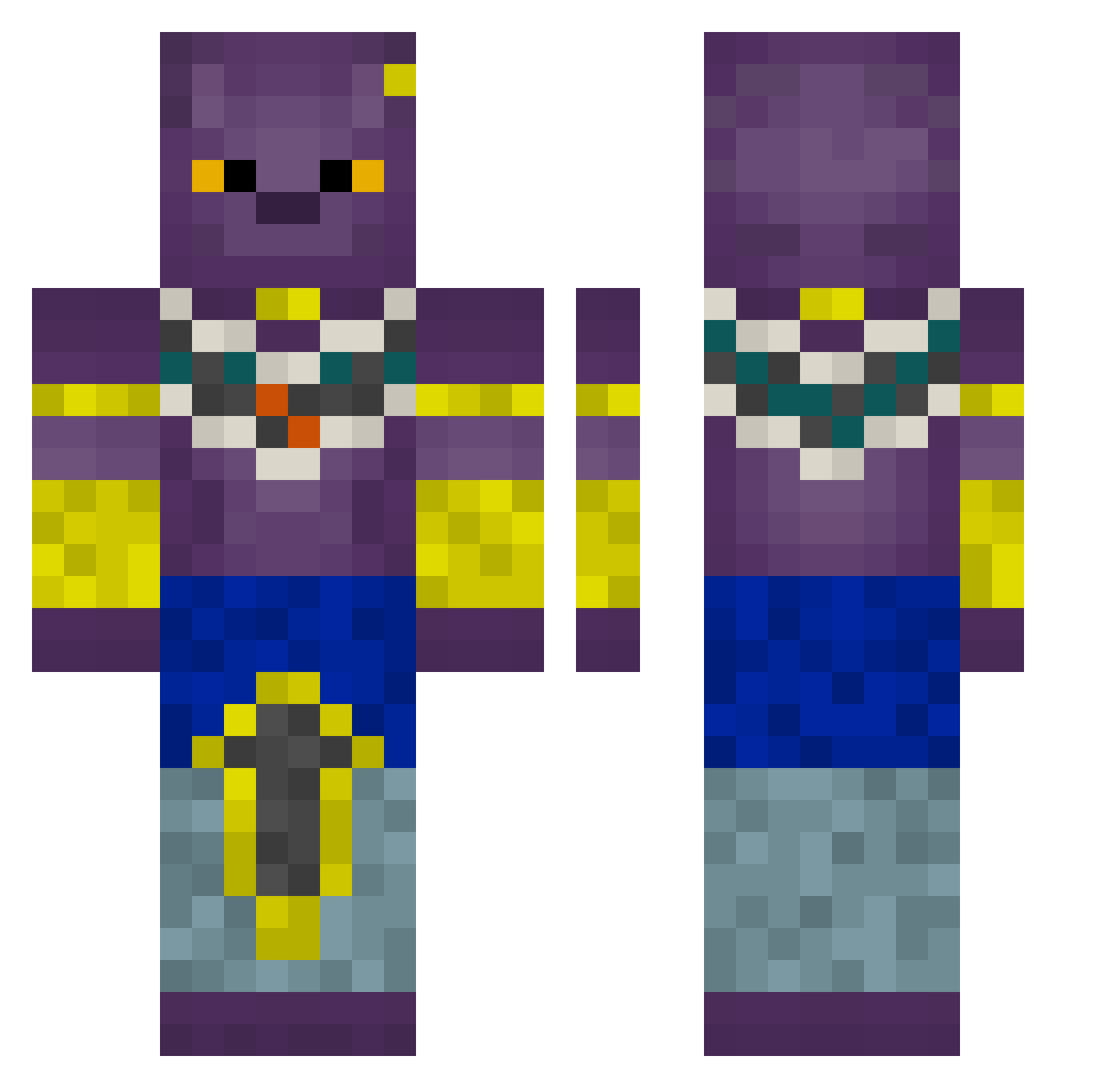 Sameeyy Minecraft skin, front and back view