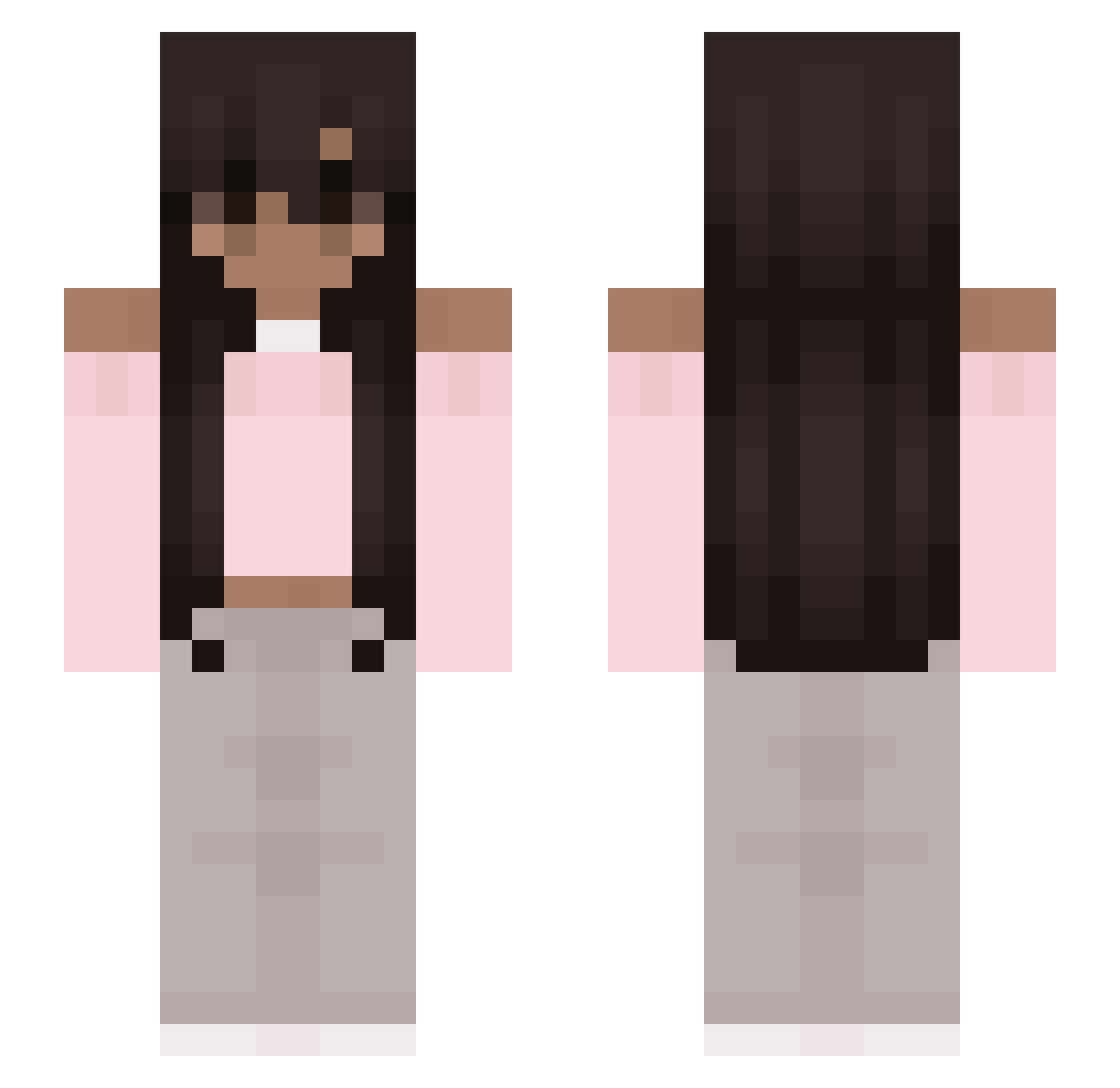 zwdeee Minecraft skin, front and back view
