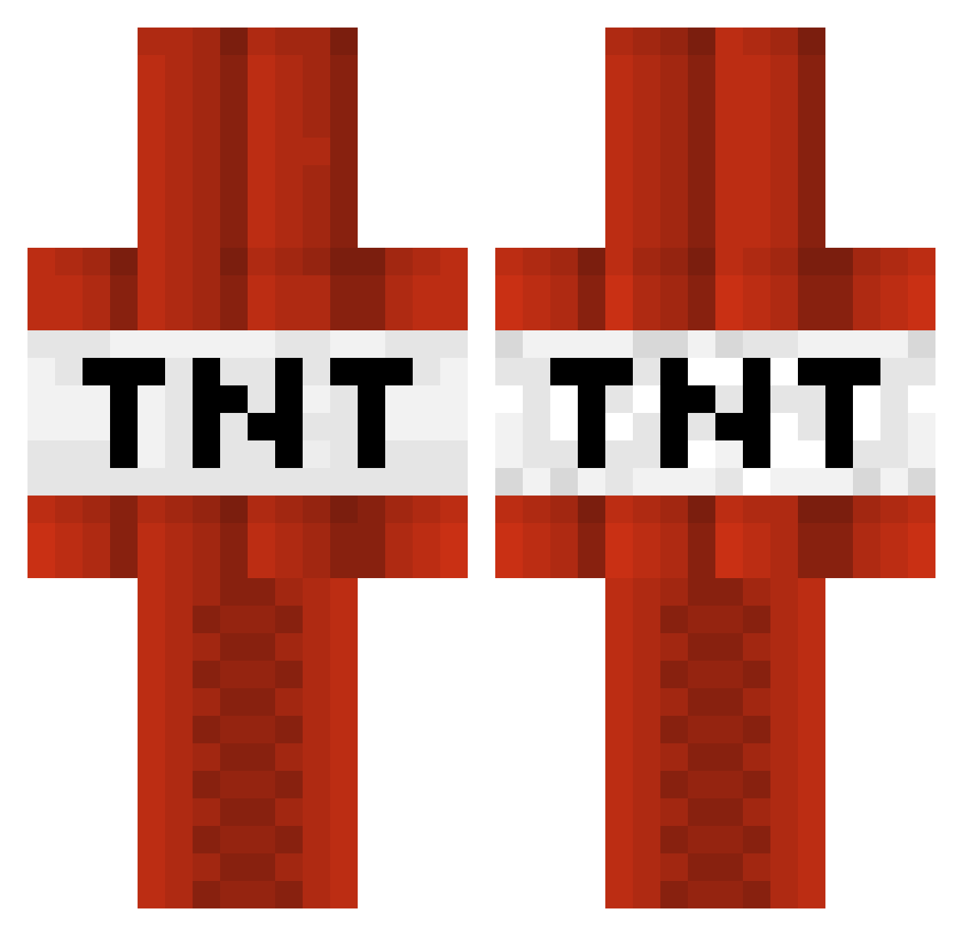 Exploder Minecraft skin, front and back view