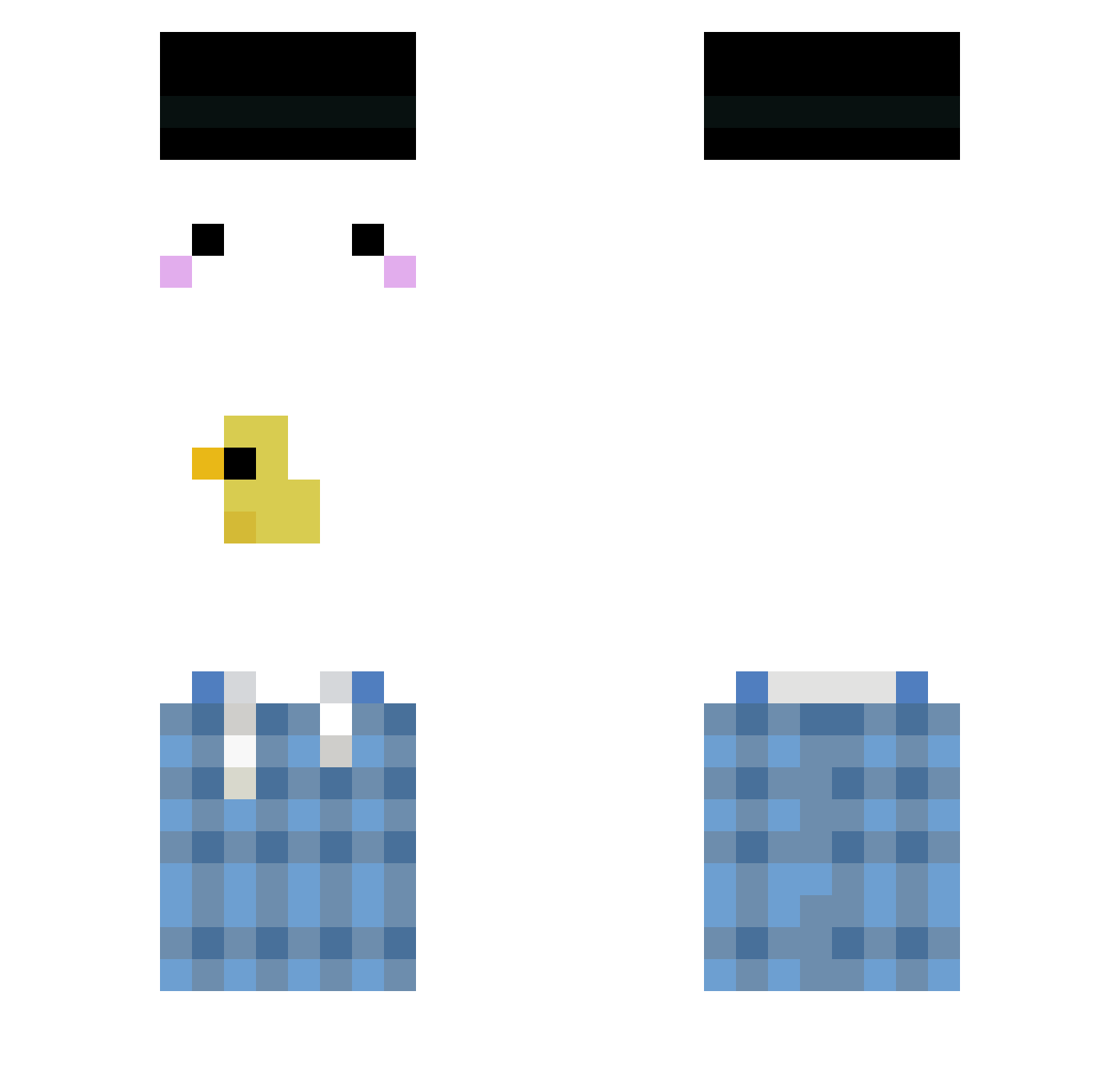 Smqrf Minecraft skin, front and back view