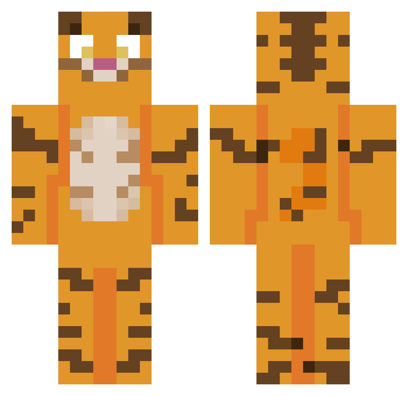 Beechnut Minecraft skin, front and back view