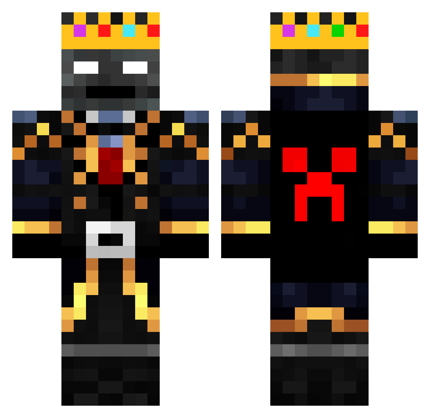 Samuelzonez Minecraft skin, front and back view