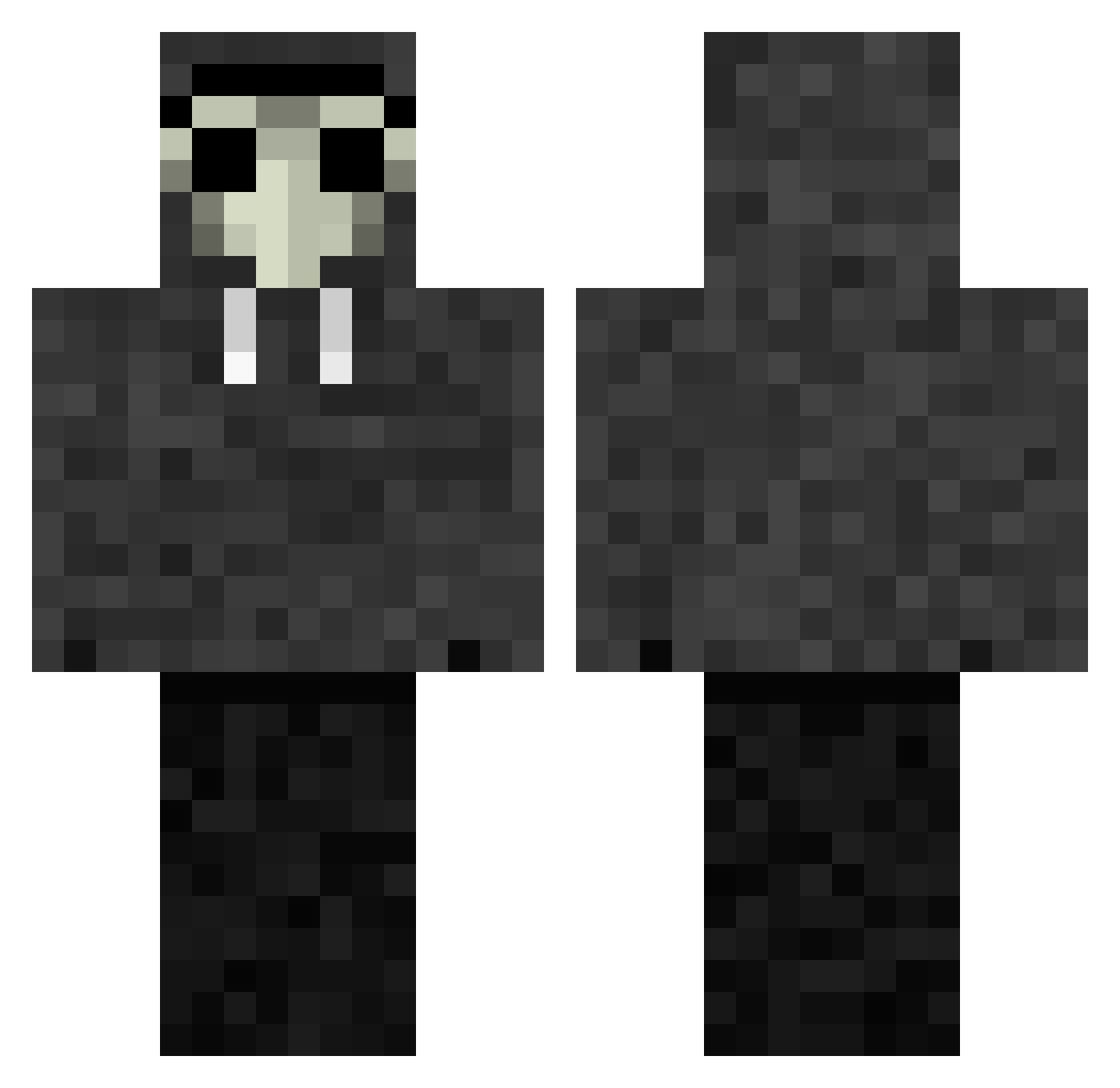 xPhoot Minecraft skin, front and back view