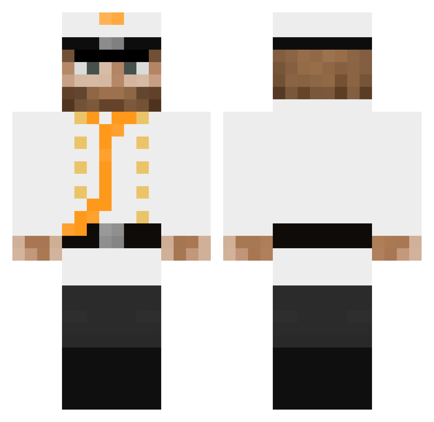 Lisnik Minecraft skin, front and back view