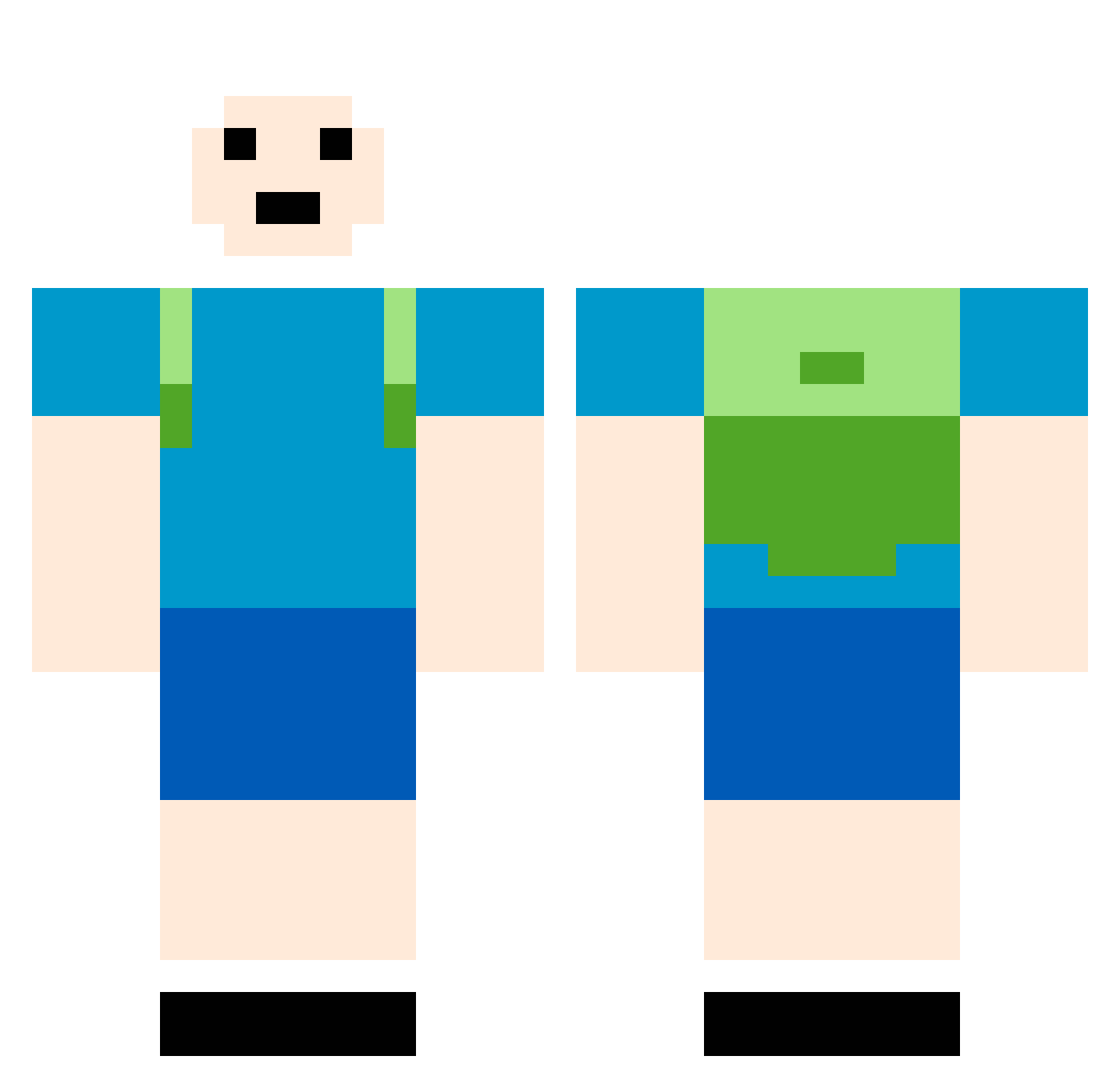 DrBleep Minecraft skin, front and back view