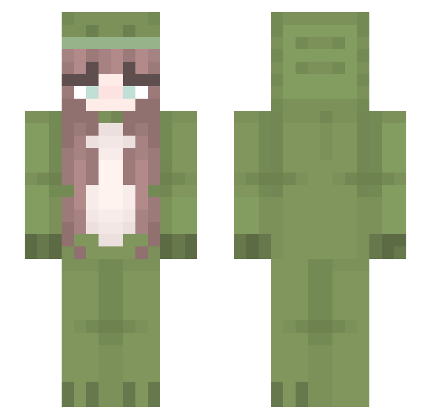 Maggieowo Minecraft skin, front and back view