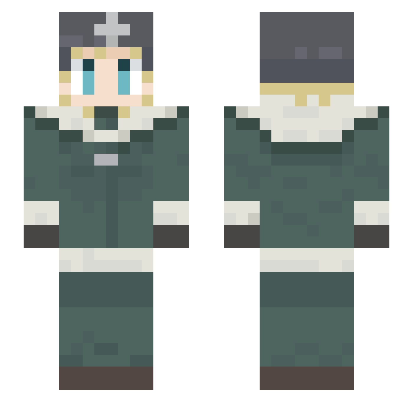 esiark Minecraft skin, front and back view