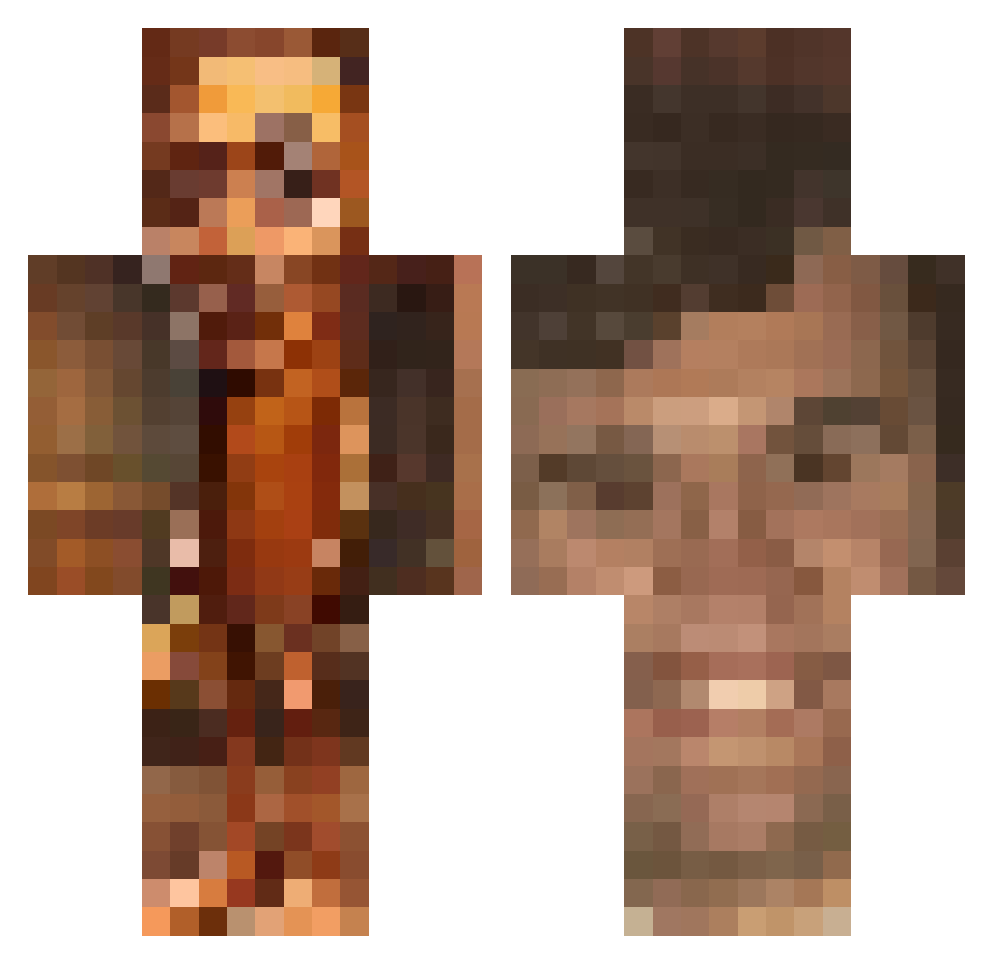 thanoshrek Minecraft skin, front and back view