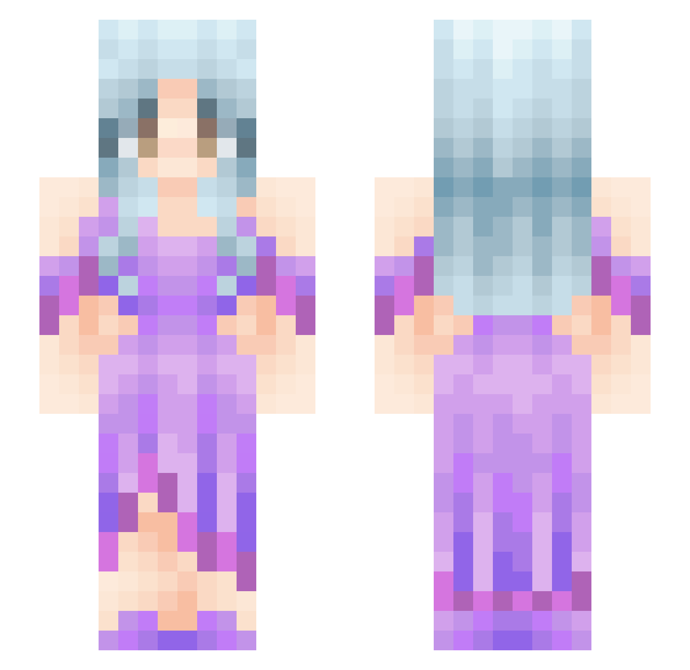 xXLooneyXx Minecraft skin, front and back view