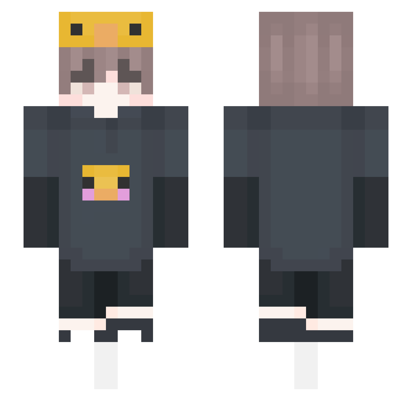 Rushia143 Minecraft skin, front and back view