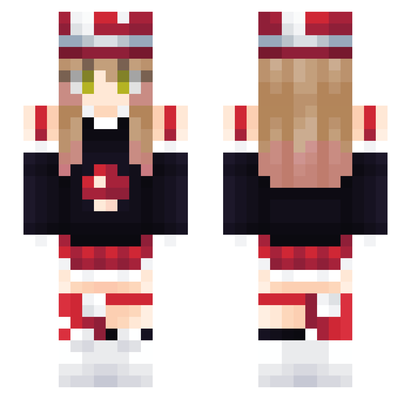 Escurridiza Minecraft skin, front and back view