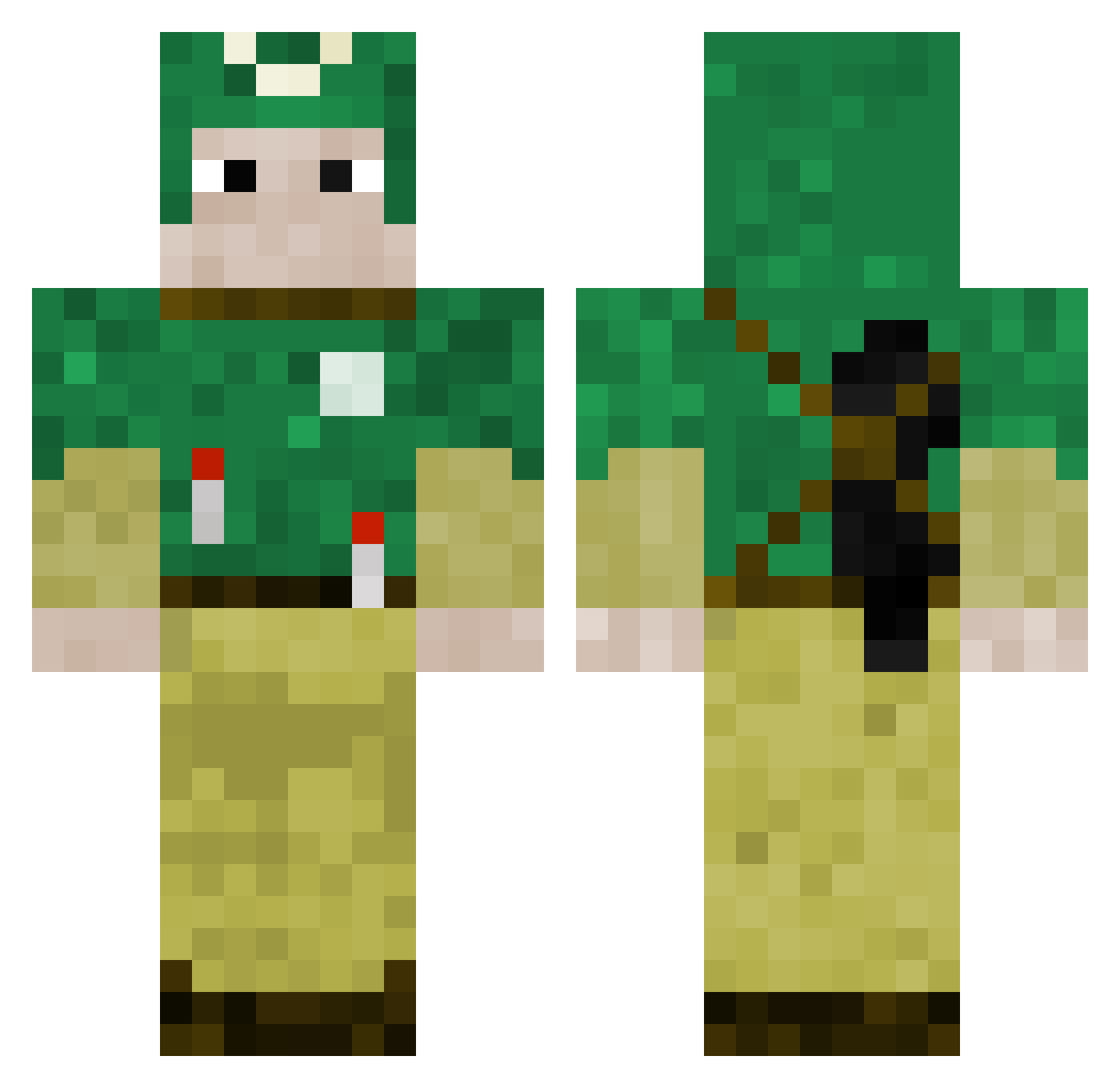 hexspell Minecraft skin, front and back view
