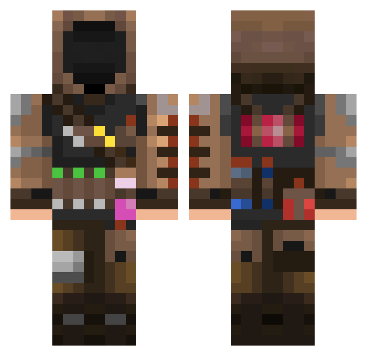 ThatWasLucky22 Minecraft skin, front and back view