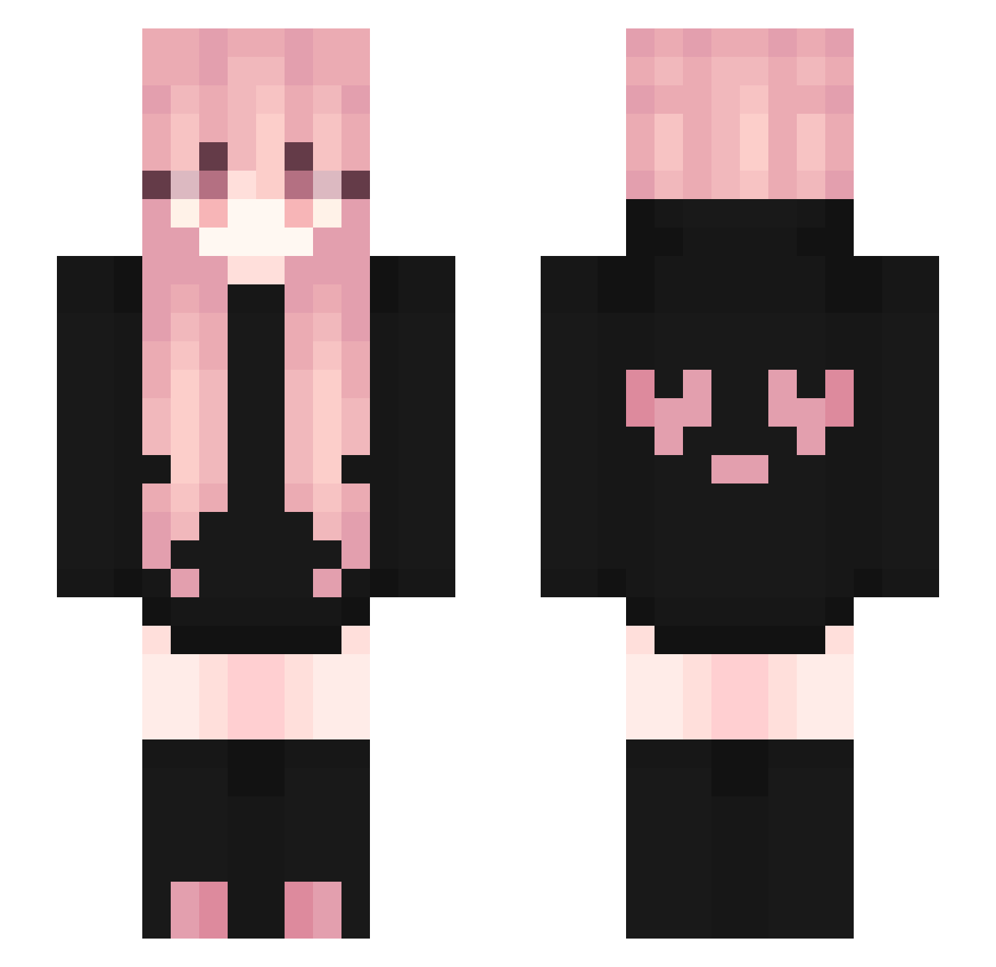 SSnowba11 Minecraft skin, front and back view