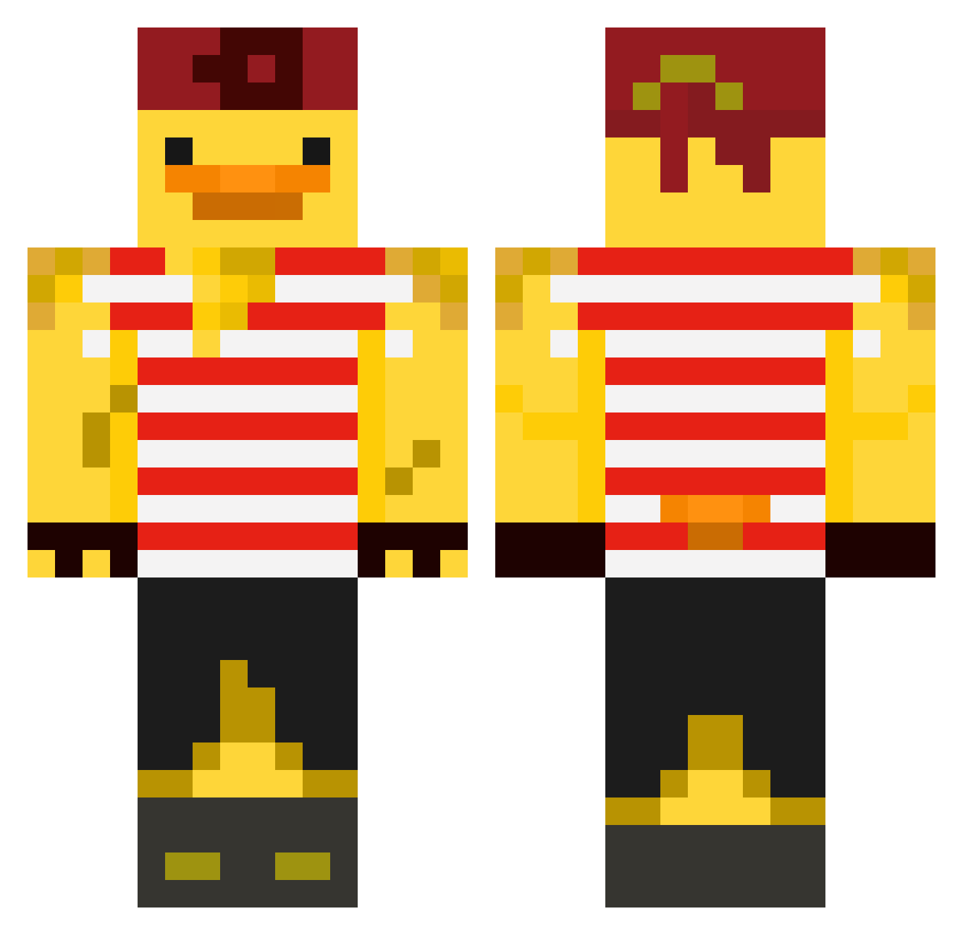XxWildWolfxX Minecraft skin, front and back view