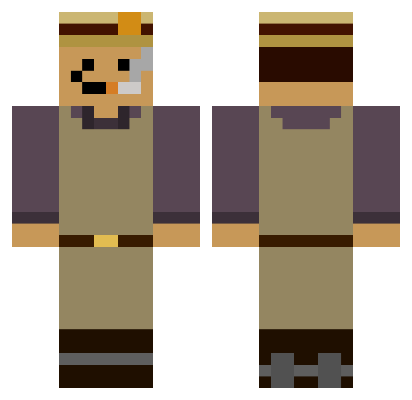 cringewalker Minecraft skin, front and back view
