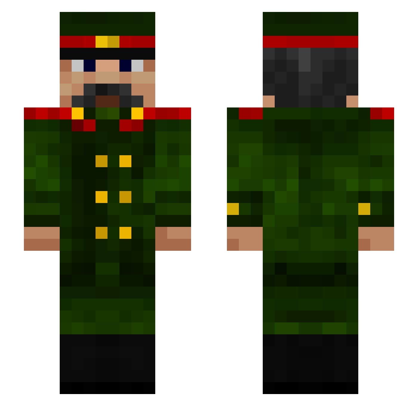 Hallcraft4 Minecraft skin, front and back view
