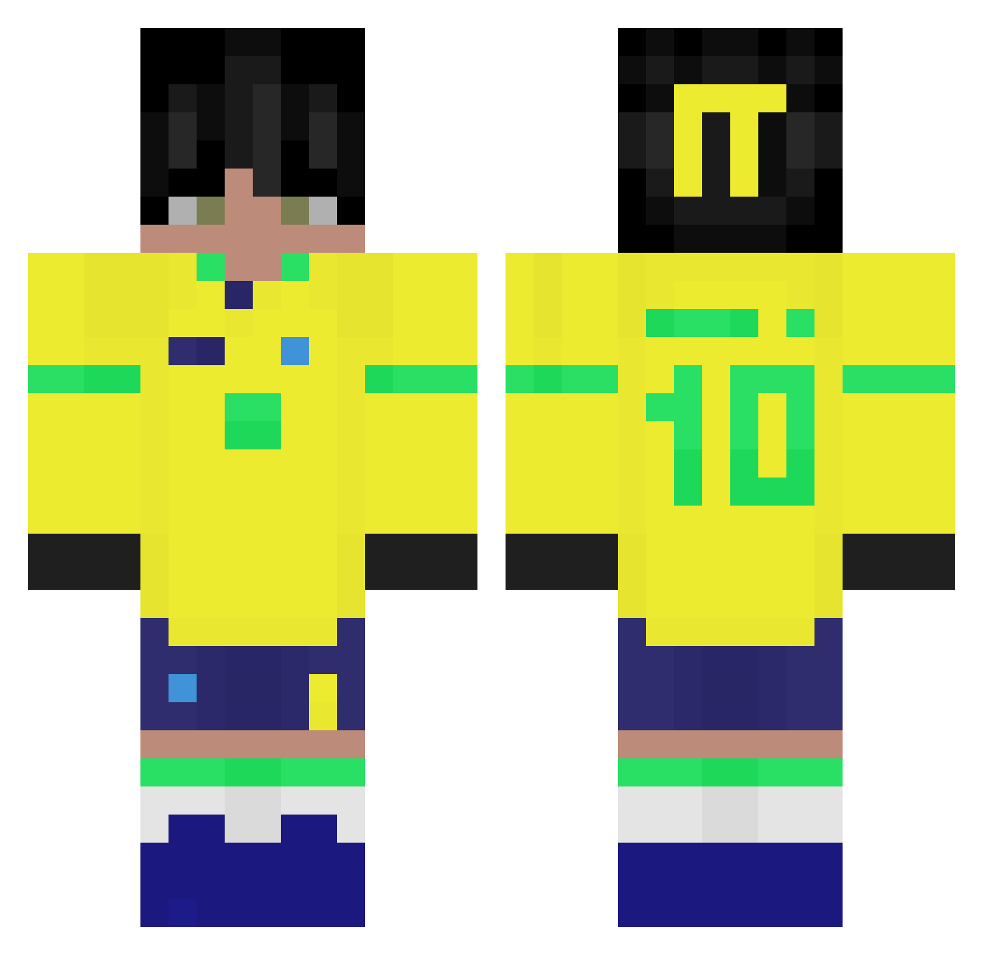 KuB3KK2115 Minecraft skin, front and back view