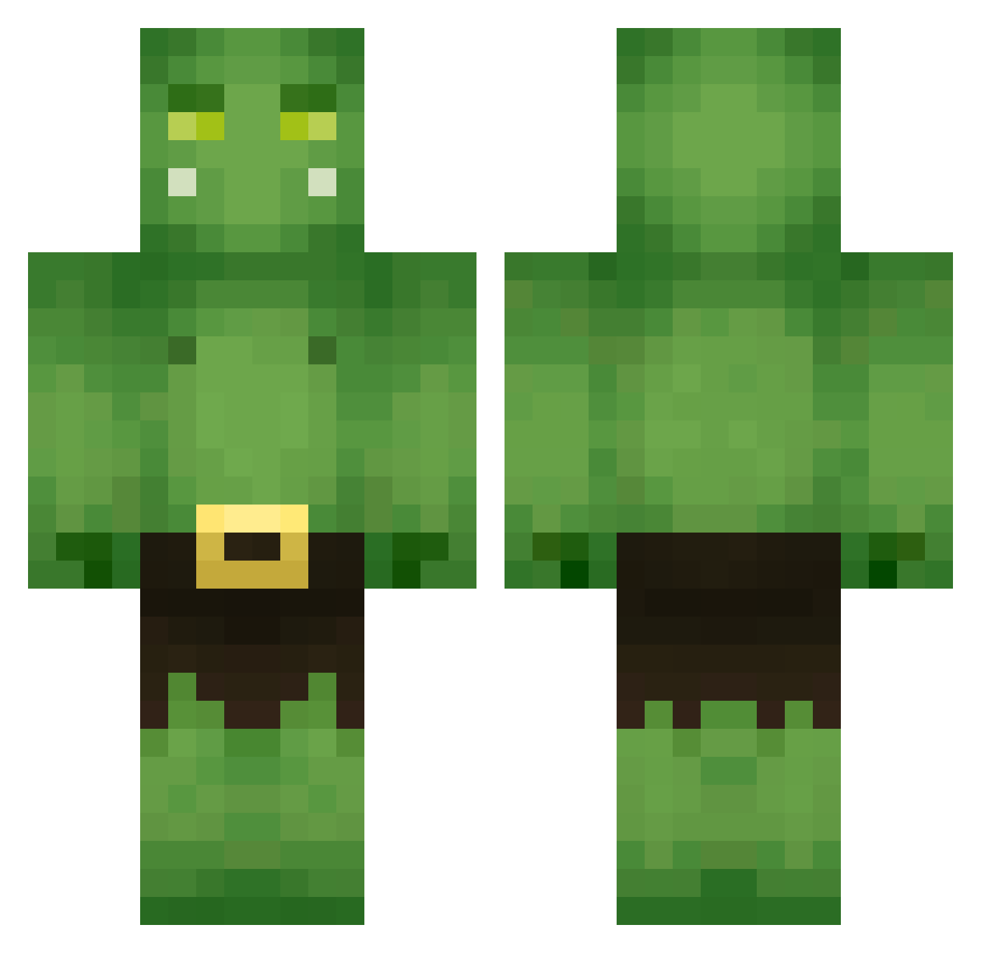 Zaskornik Minecraft skin, front and back view
