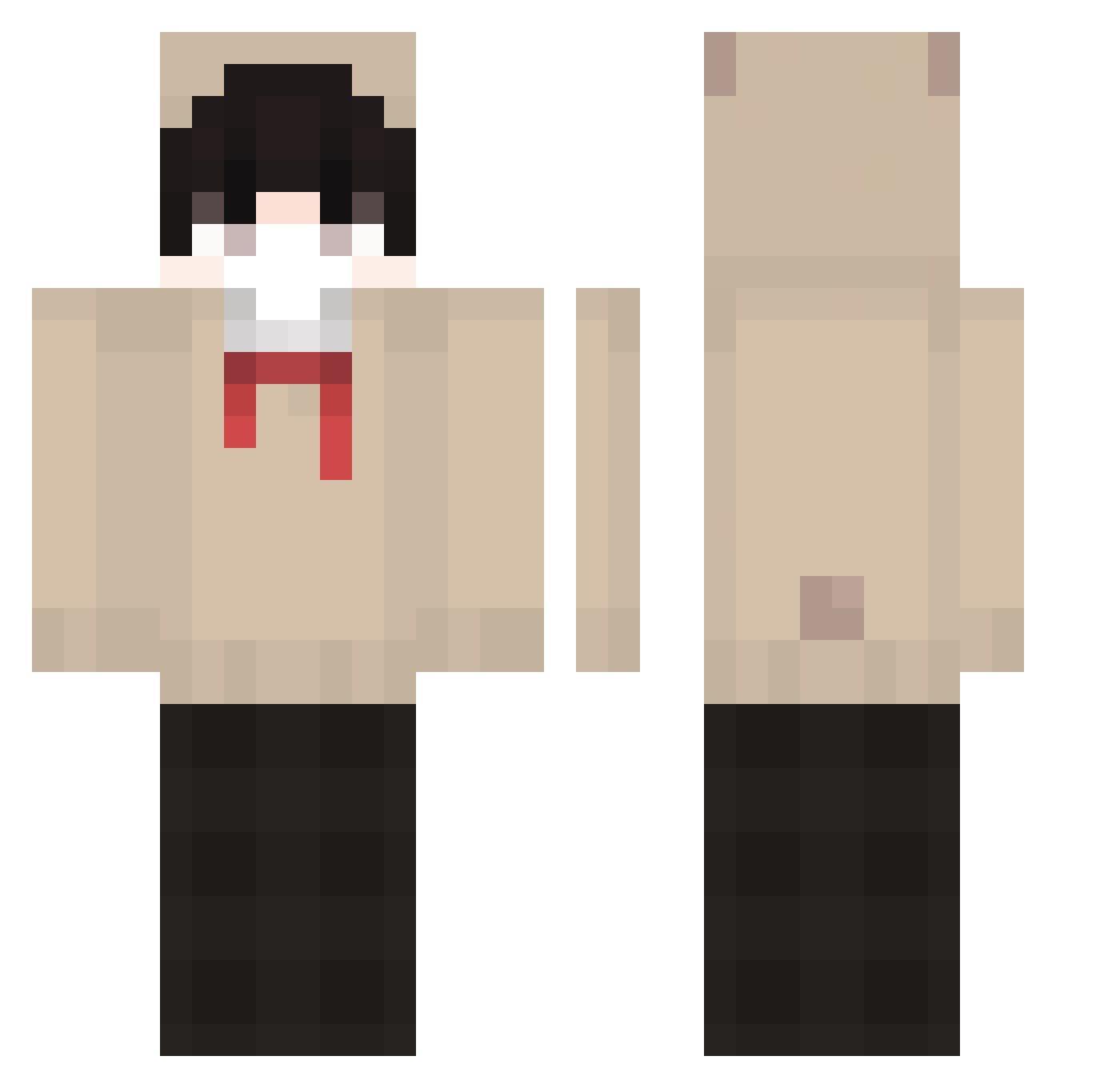 xJqvier Minecraft skin, front and back view