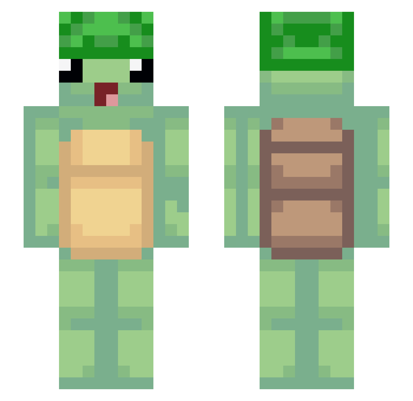 AuntieCrinkles Minecraft skin, front and back view