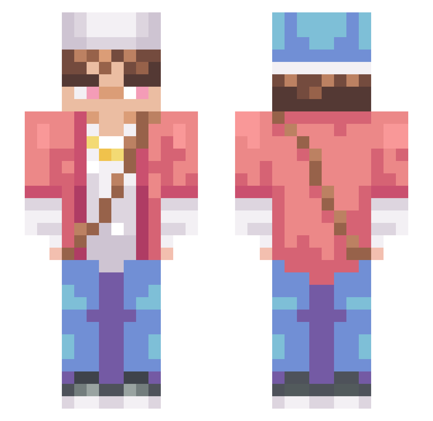 ostrako Minecraft skin, front and back view