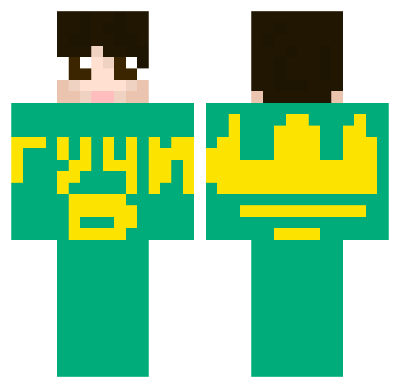 pupyandriy Minecraft skin, front and back view