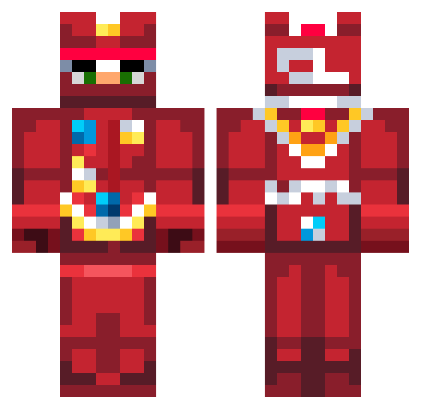 Zachymad Minecraft skin, front and back view