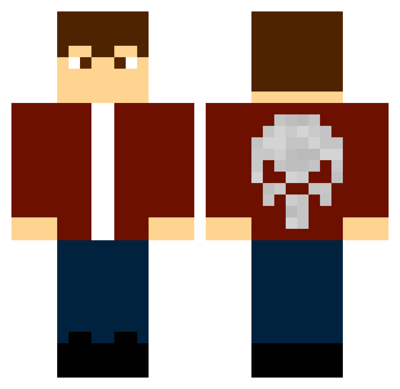 ZoidLux Minecraft skin, front and back view
