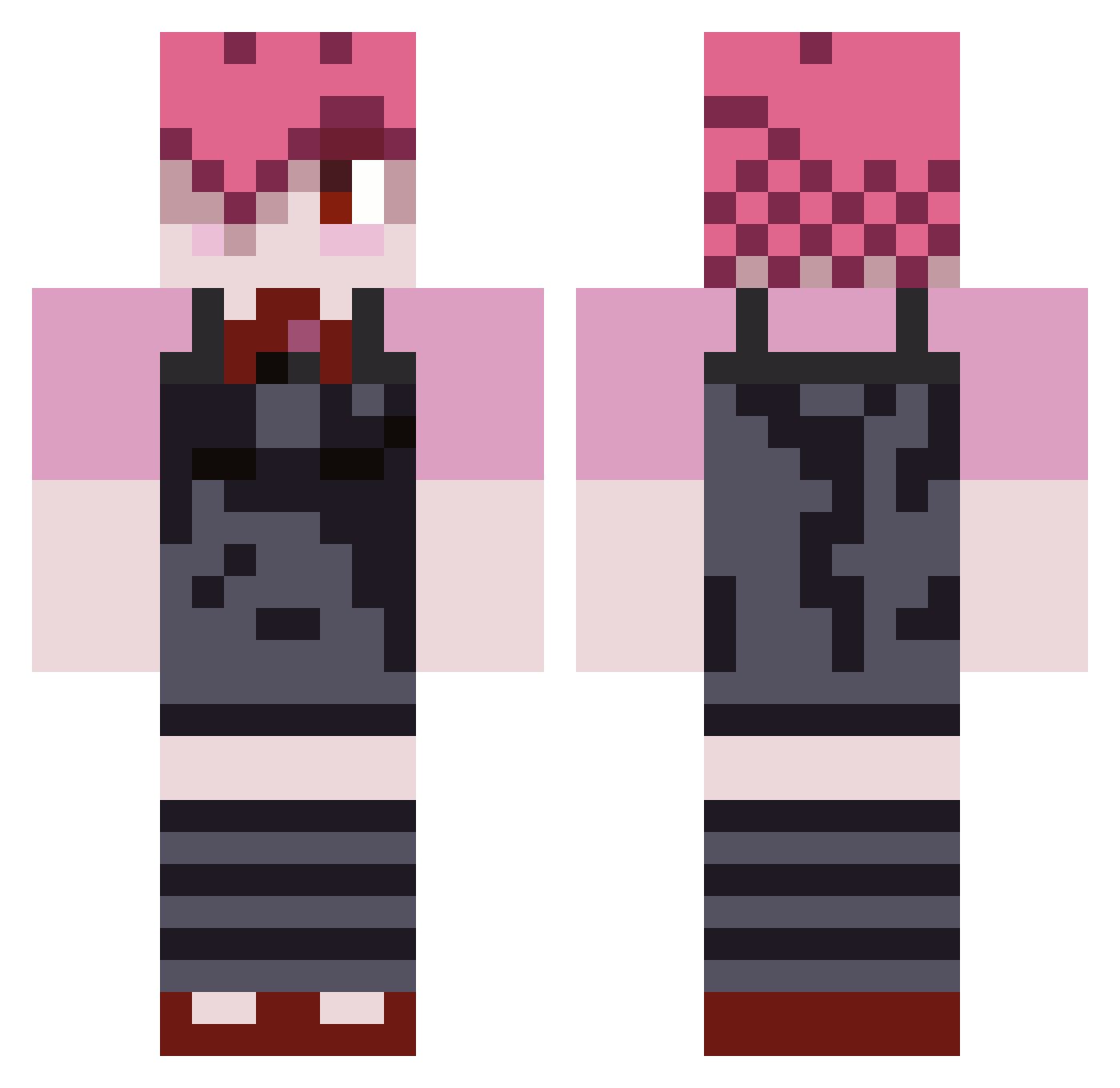 Urd Minecraft skin, front and back view