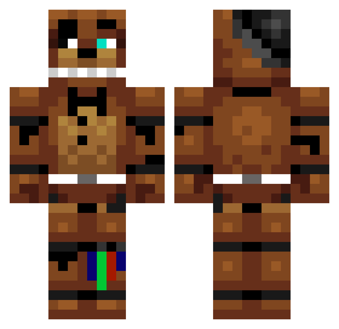 al0n3PLAYZ Minecraft skin, front and back view