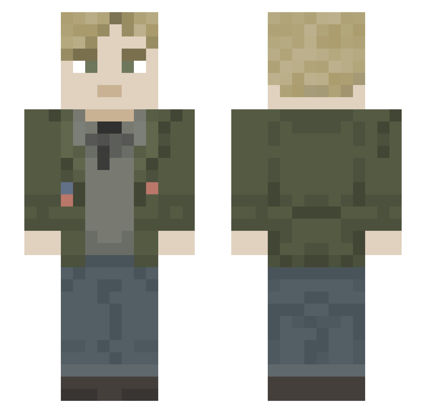 QuixoticPen5544 Minecraft skin, front and back view