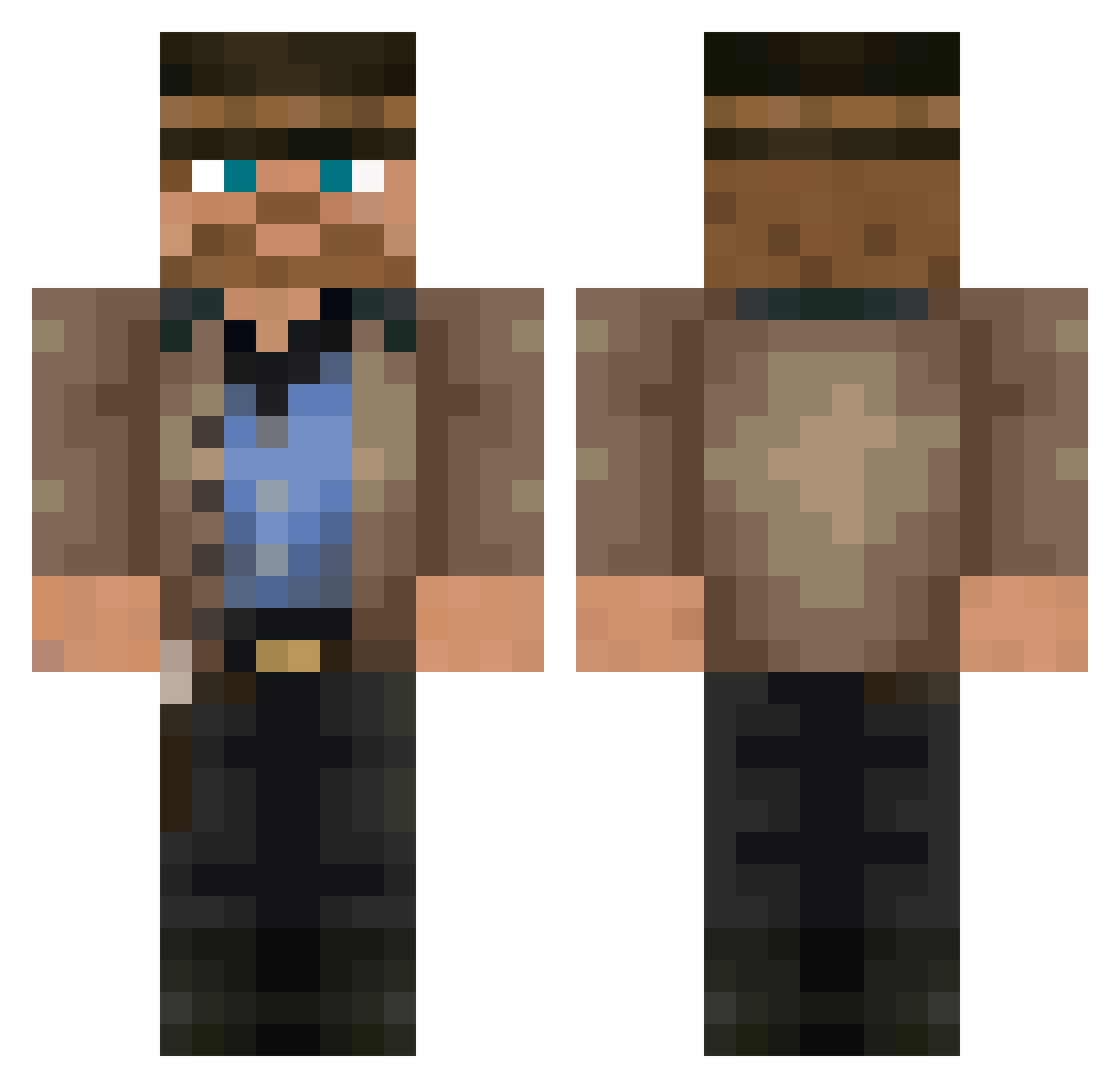 Antapexx Minecraft skin, front and back view