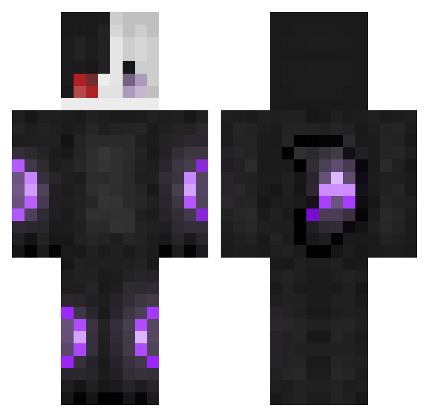 RipReyRey Minecraft skin, front and back view