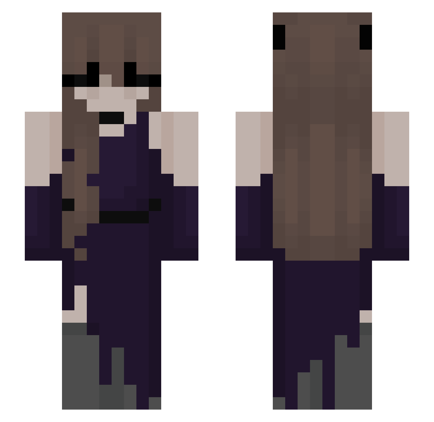 Sweeetzz Minecraft skin, front and back view
