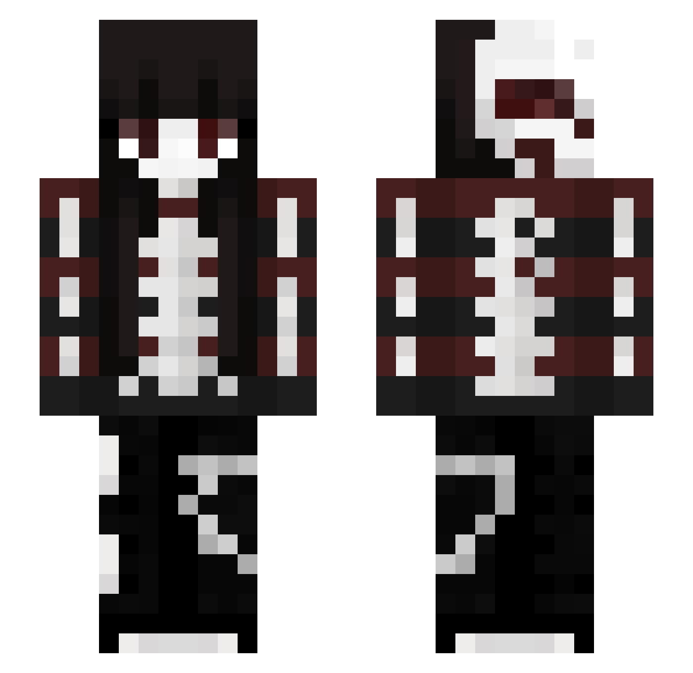 Winner_Vika Minecraft skin, front and back view