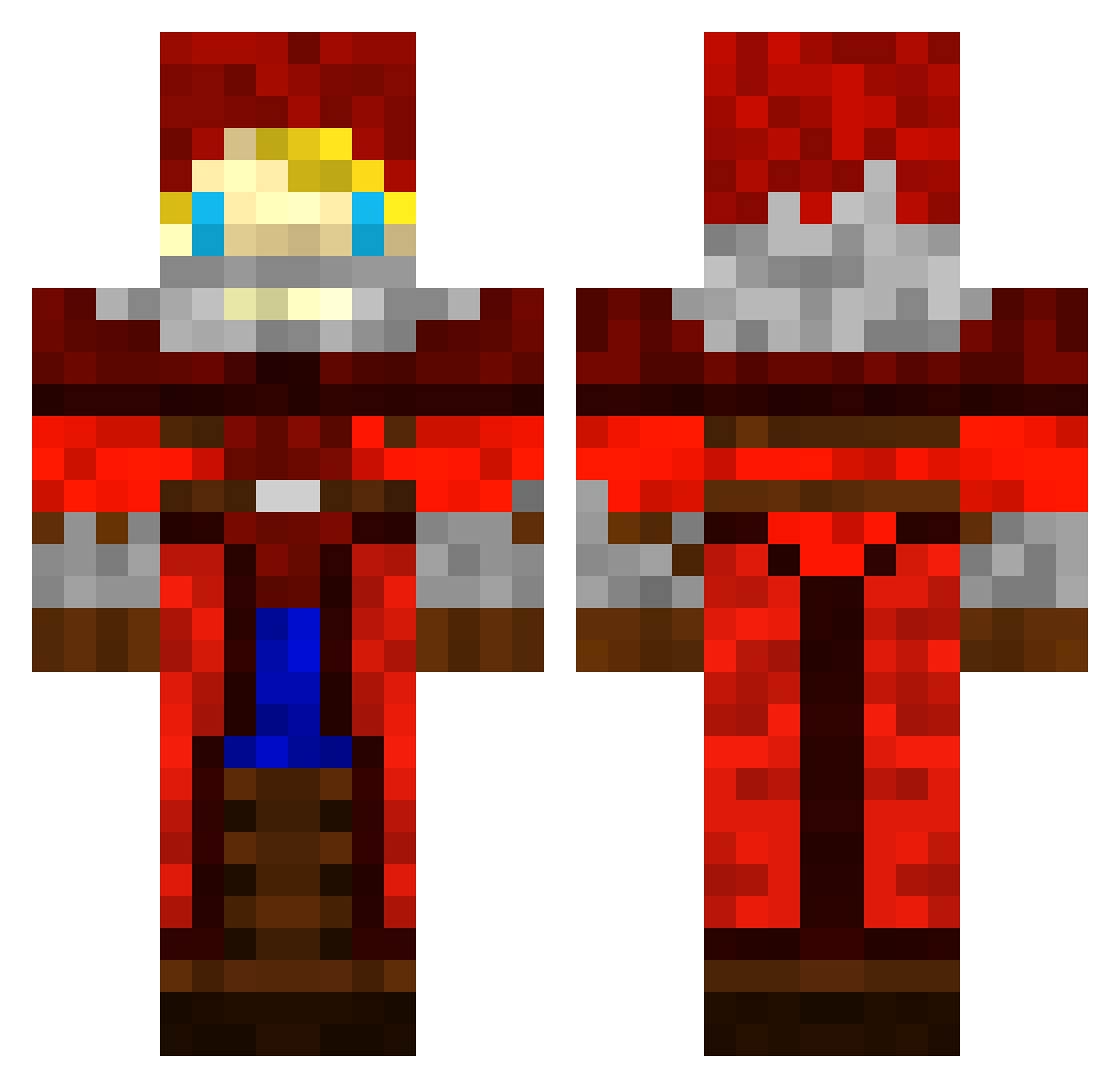 Anthers Minecraft skin, front and back view