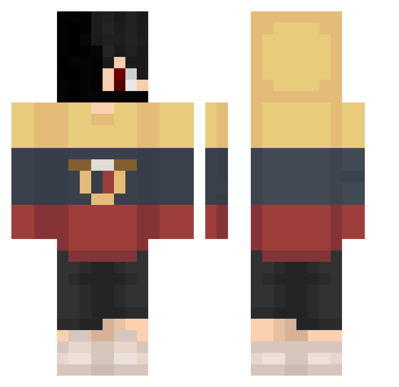DeibisuK Minecraft skin, front and back view