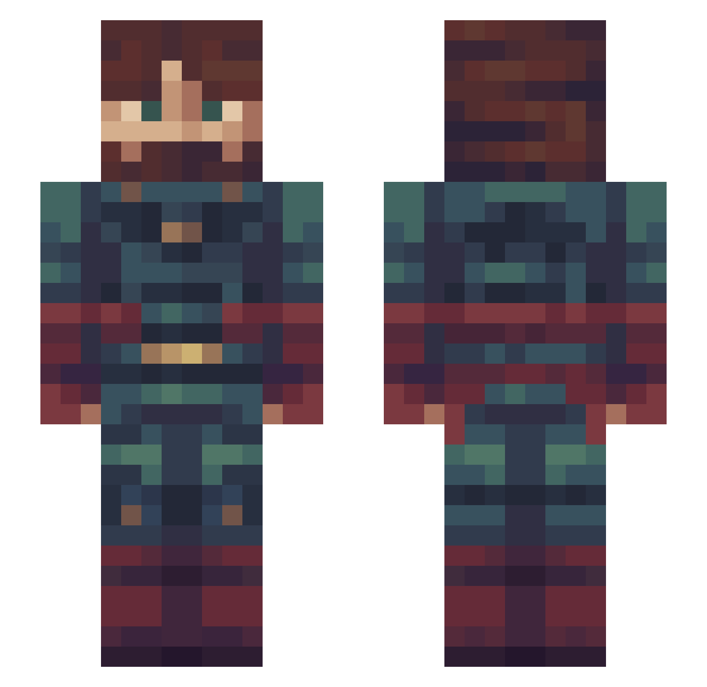 SamuelHuba Minecraft skin, front and back view