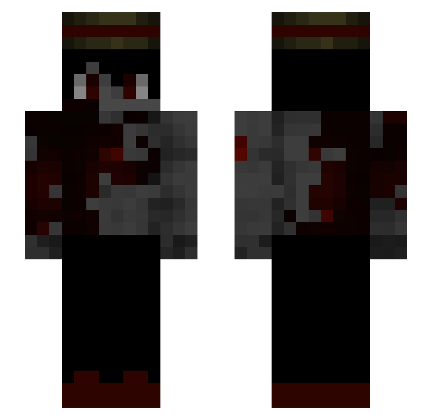 MegaBurner Minecraft skin, front and back view