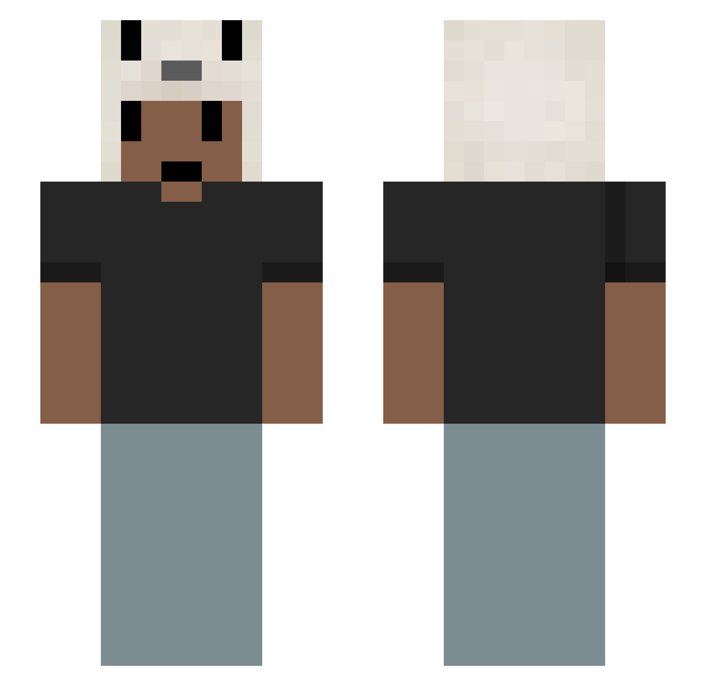 eoiZ Minecraft skin, front and back view