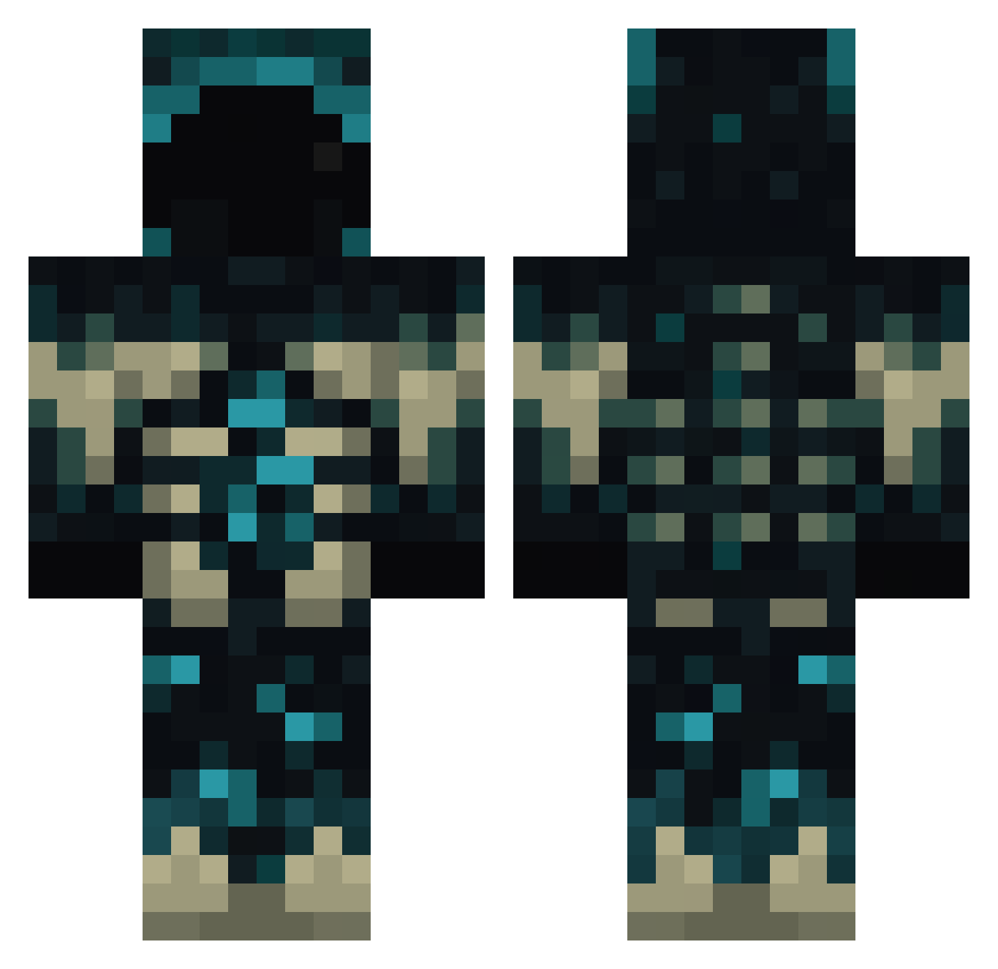 O0siris Minecraft skin, front and back view
