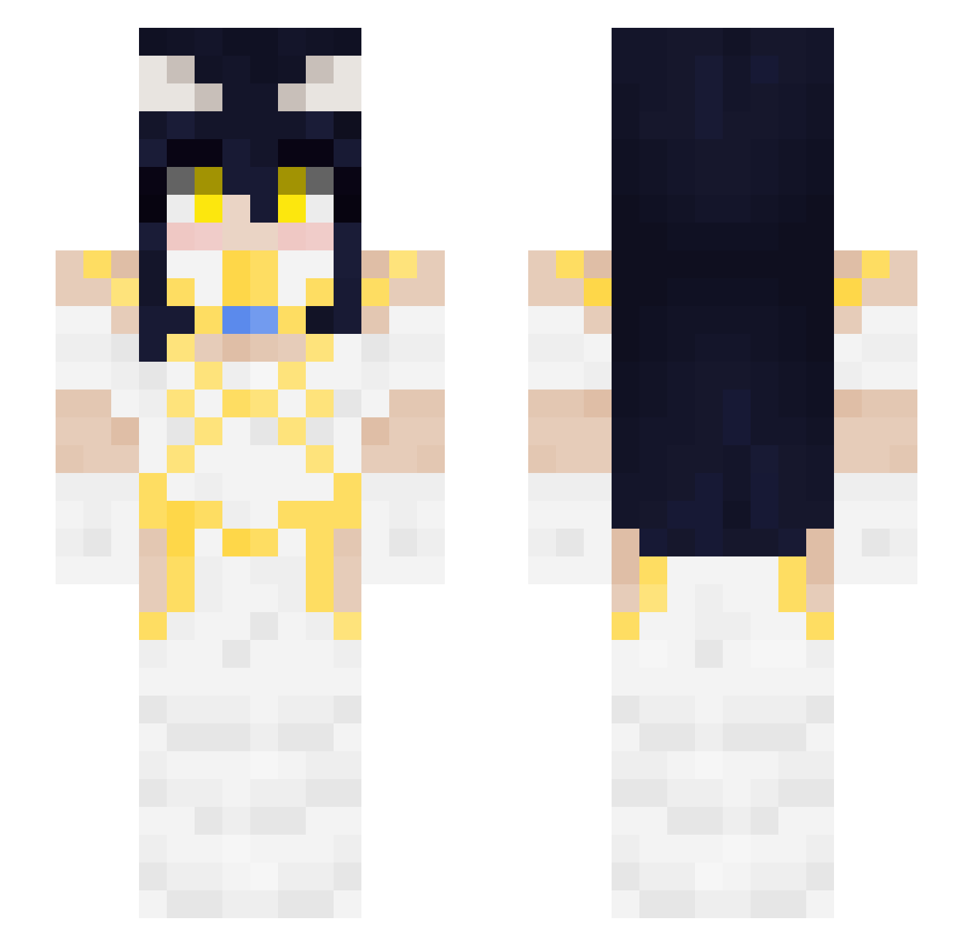Acies0 Minecraft skin, front and back view