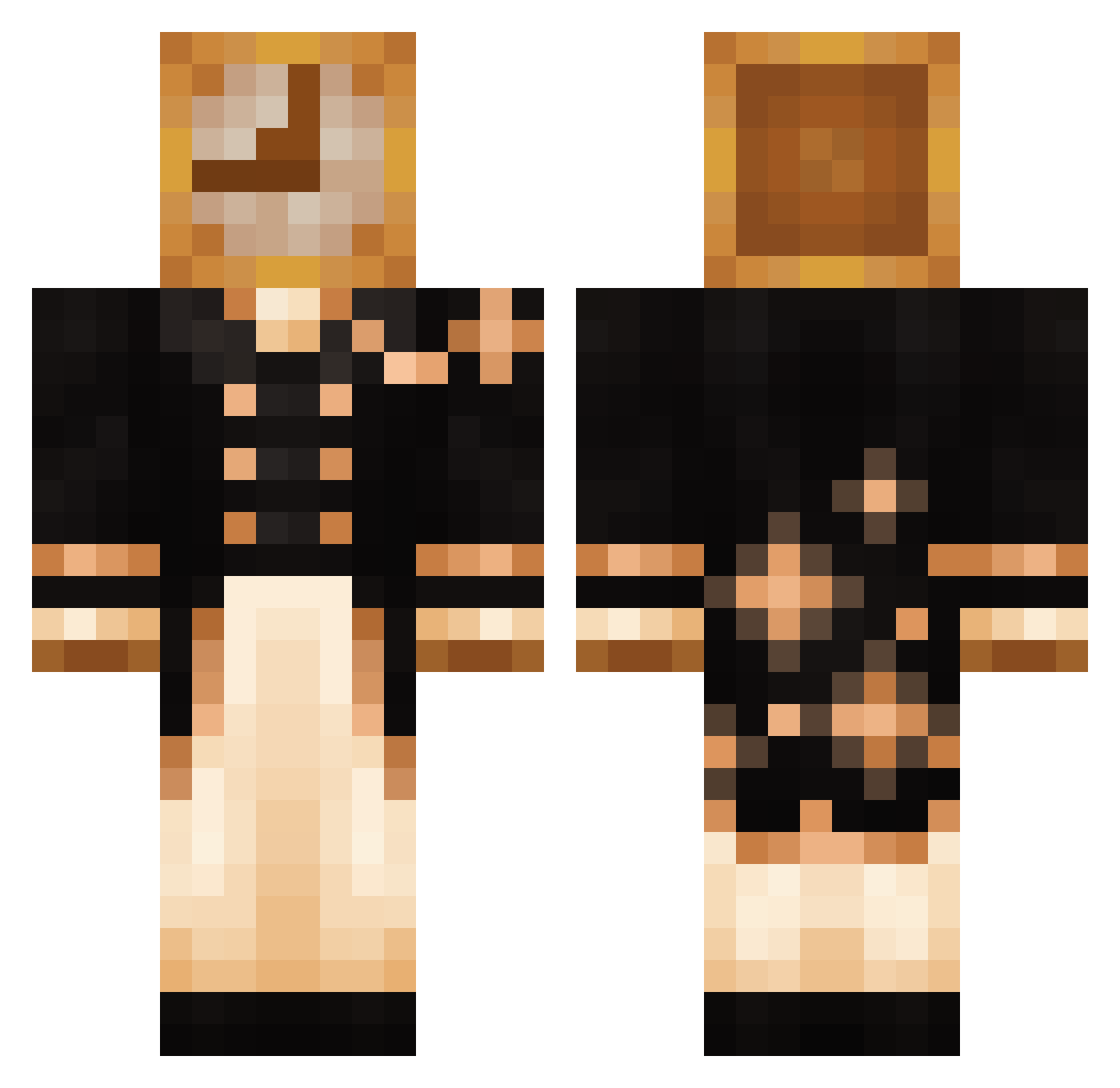 AilenGuy Minecraft skin, front and back view